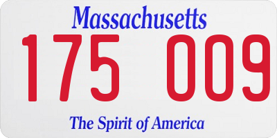 MA license plate 175OO9