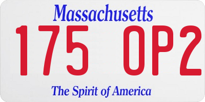 MA license plate 175OP2
