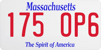 MA license plate 175OP6