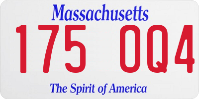 MA license plate 175OQ4