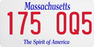 MA license plate 175OQ5