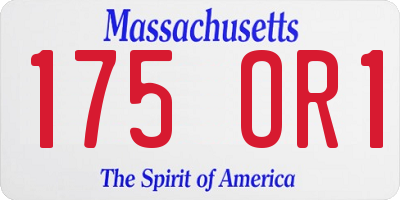 MA license plate 175OR1