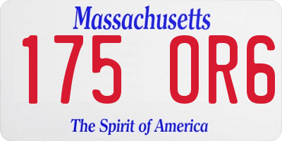 MA license plate 175OR6