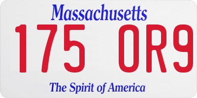 MA license plate 175OR9