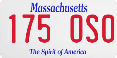 MA license plate 175OS0