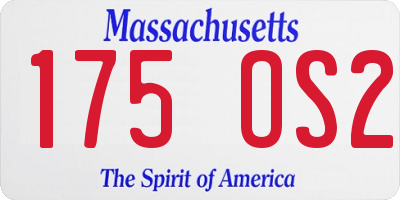 MA license plate 175OS2