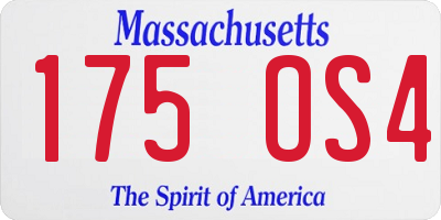 MA license plate 175OS4
