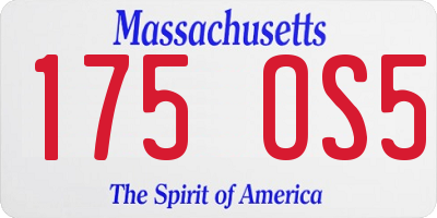MA license plate 175OS5