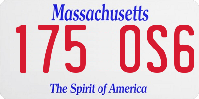 MA license plate 175OS6