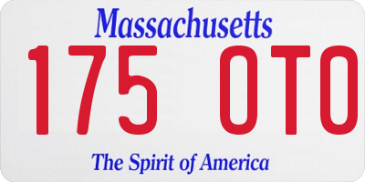 MA license plate 175OT0