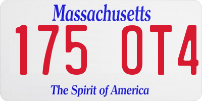 MA license plate 175OT4