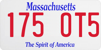 MA license plate 175OT5