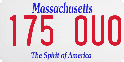 MA license plate 175OU0