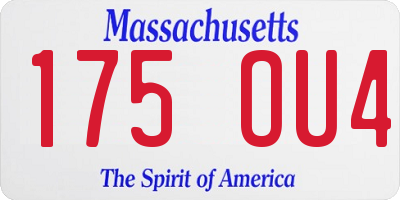 MA license plate 175OU4