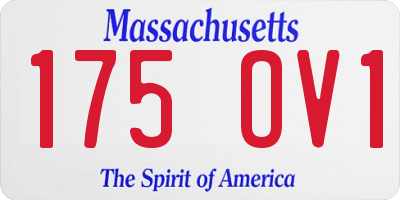 MA license plate 175OV1