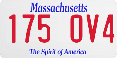 MA license plate 175OV4