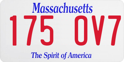 MA license plate 175OV7