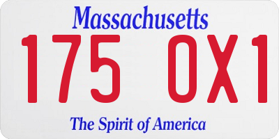 MA license plate 175OX1