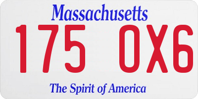 MA license plate 175OX6