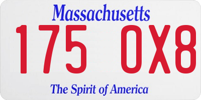 MA license plate 175OX8