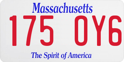 MA license plate 175OY6