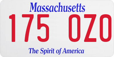 MA license plate 175OZ0