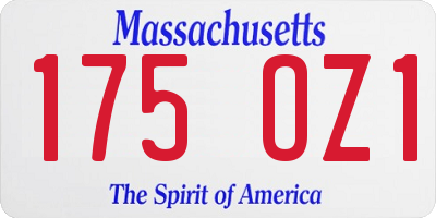 MA license plate 175OZ1