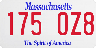 MA license plate 175OZ8