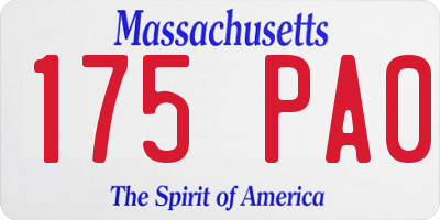 MA license plate 175PA0