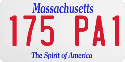MA license plate 175PA1