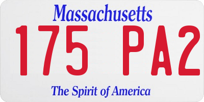 MA license plate 175PA2