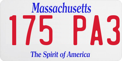 MA license plate 175PA3