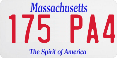 MA license plate 175PA4