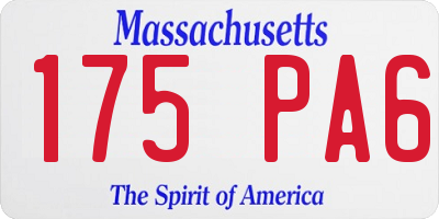 MA license plate 175PA6