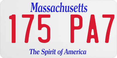MA license plate 175PA7