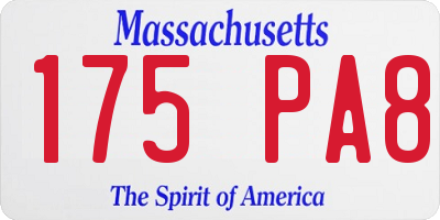 MA license plate 175PA8