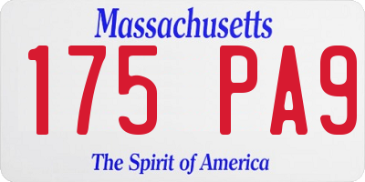 MA license plate 175PA9