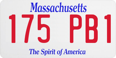 MA license plate 175PB1