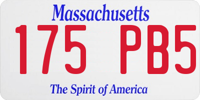 MA license plate 175PB5