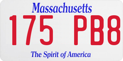 MA license plate 175PB8