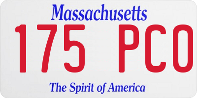 MA license plate 175PC0