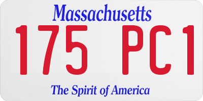 MA license plate 175PC1