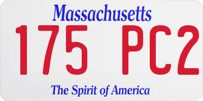 MA license plate 175PC2