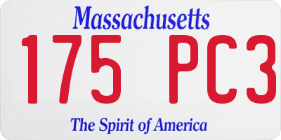 MA license plate 175PC3