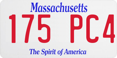 MA license plate 175PC4