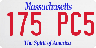 MA license plate 175PC5