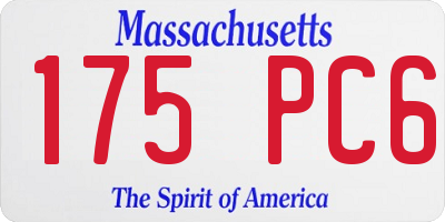MA license plate 175PC6