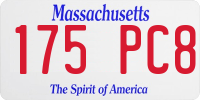 MA license plate 175PC8