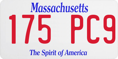 MA license plate 175PC9