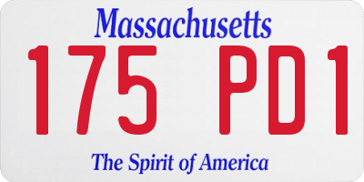 MA license plate 175PD1